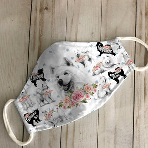 Samoyed Floral Vintage EZ07 2606 Face Mask