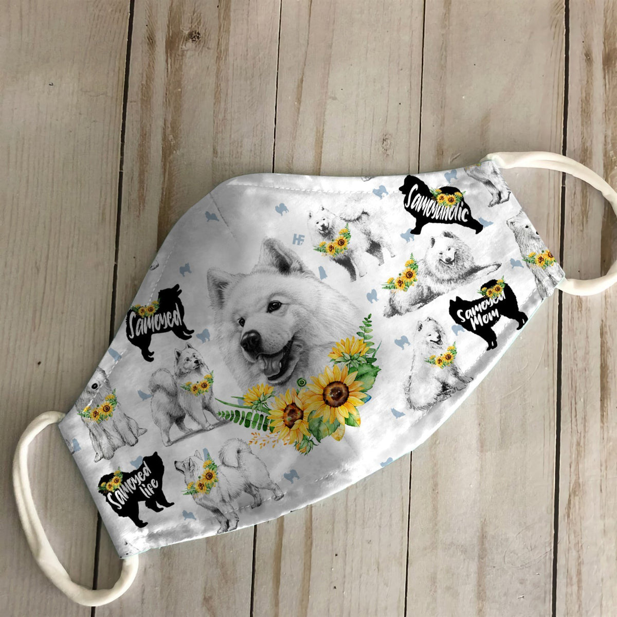 Samoyed Floral Vintage EZ07 2606 Face Mask