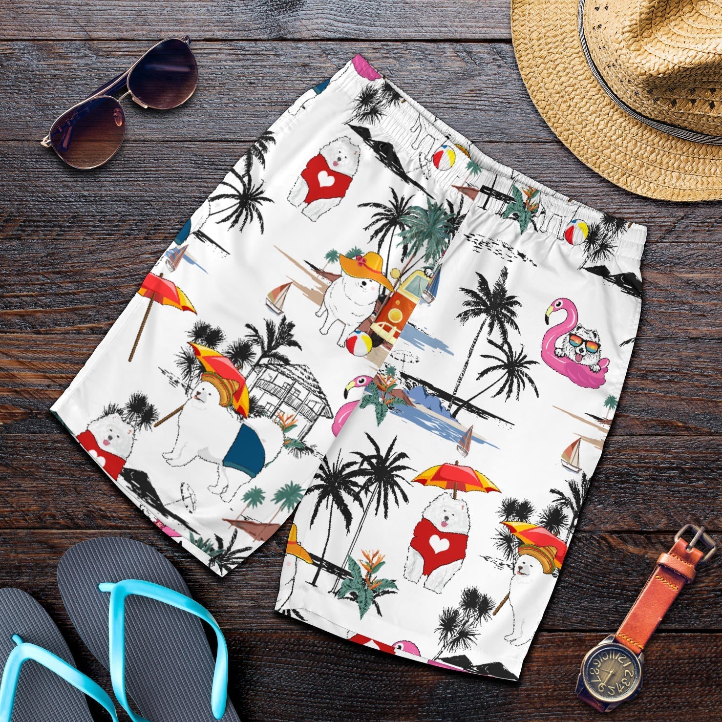 Samoyed-Summer Beach Mens Shorts