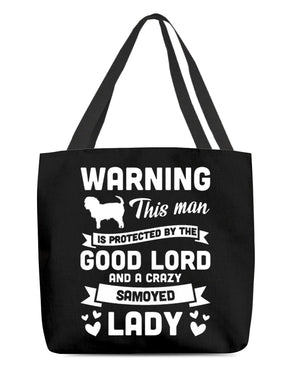 Samoyed Crazy lady Cloth Tote Bag