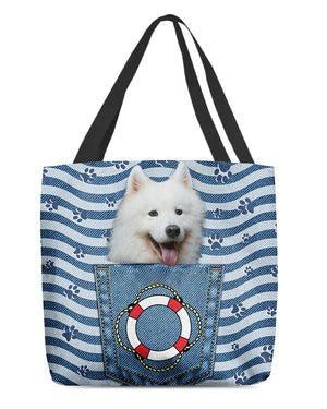 Samoyed On Board-Cloth Tote Bag