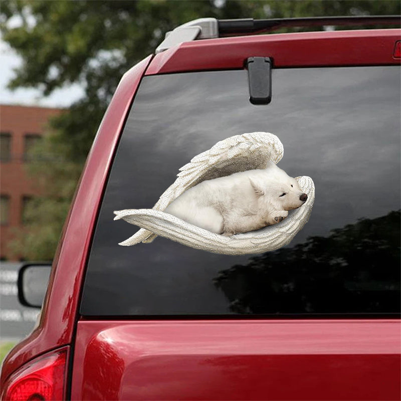 Samoyed-sleeping angel CAR STICKER