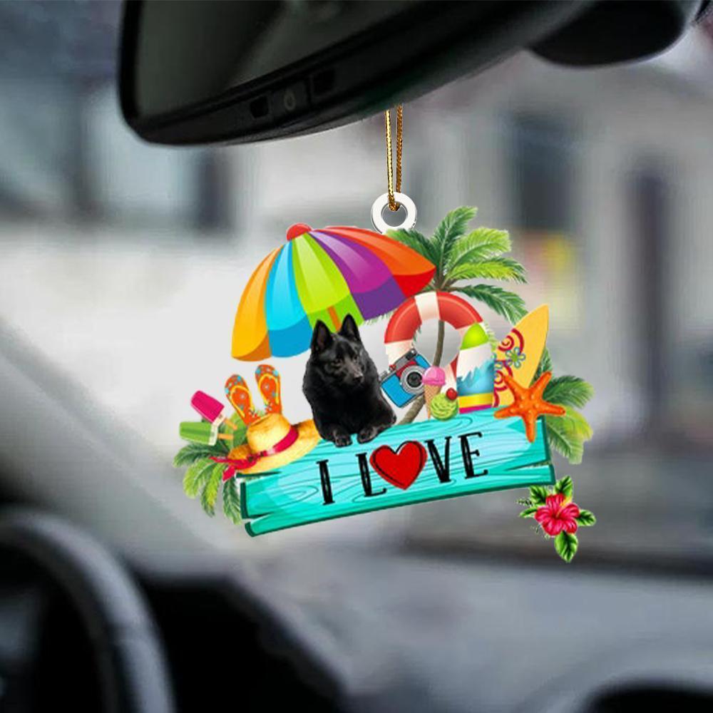 Schipperke-I Love Summer-Two Sided Ornament