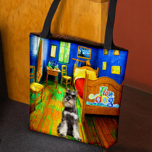 Schnauzer in the bedroom-Cloth Tote Bag