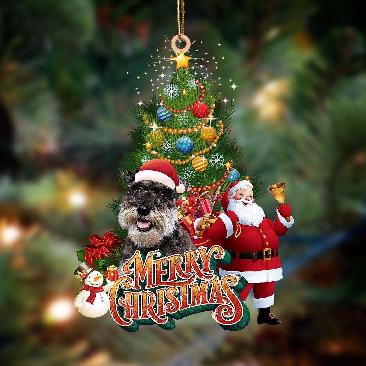 Schnauzer-Christmas Tree&Dog Hanging Ornament