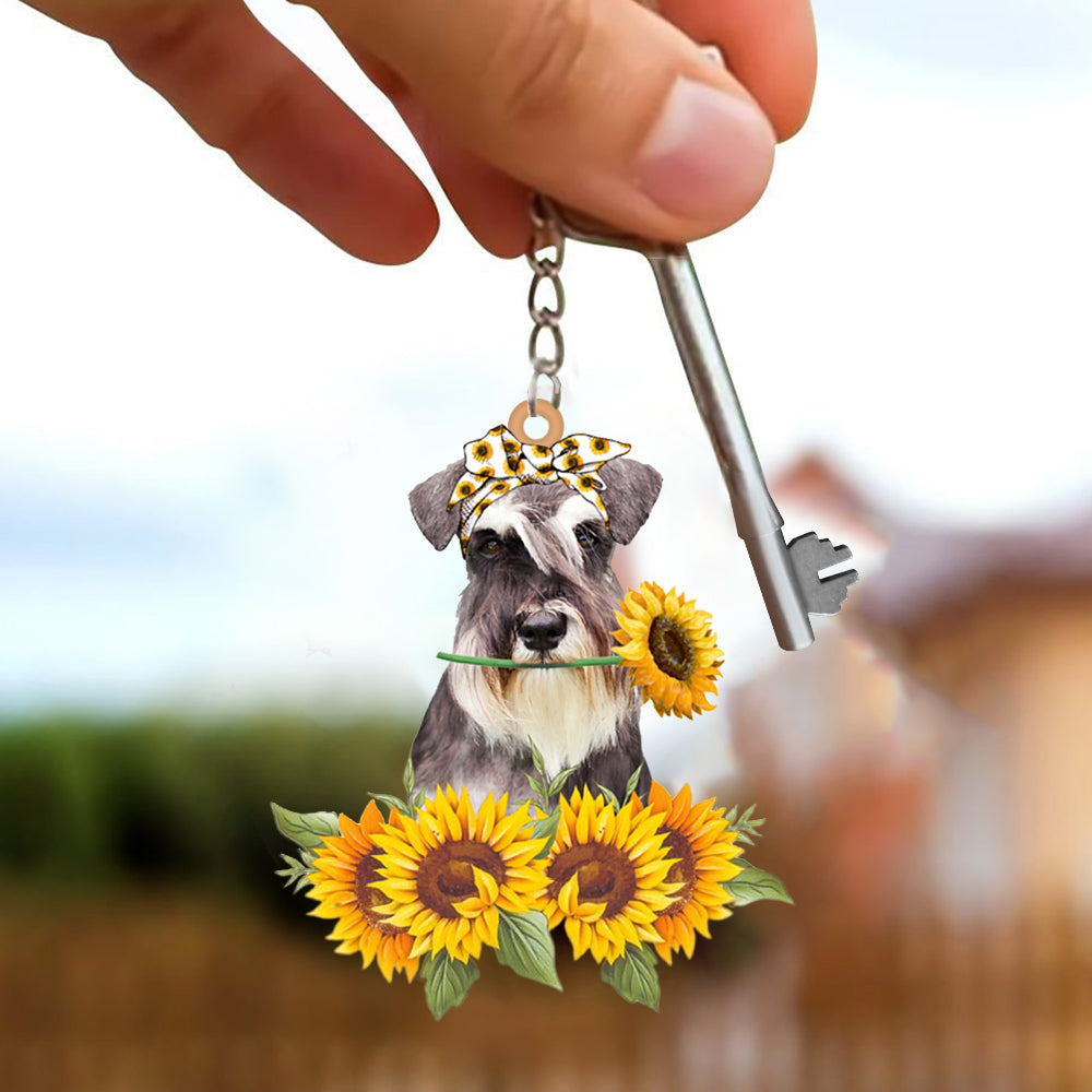 Schnauzer-Dog Mom Keychain