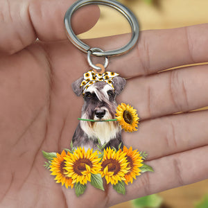 Schnauzer-Dog Mom Keychain