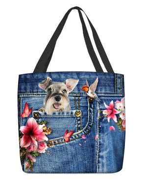 Schnauzer-Lily Cloth Tote Bag