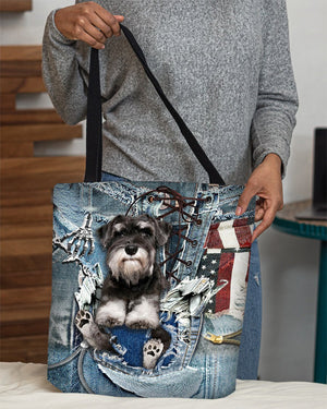 Schnauzer-Ripped Jeans-Cloth Tote Bag