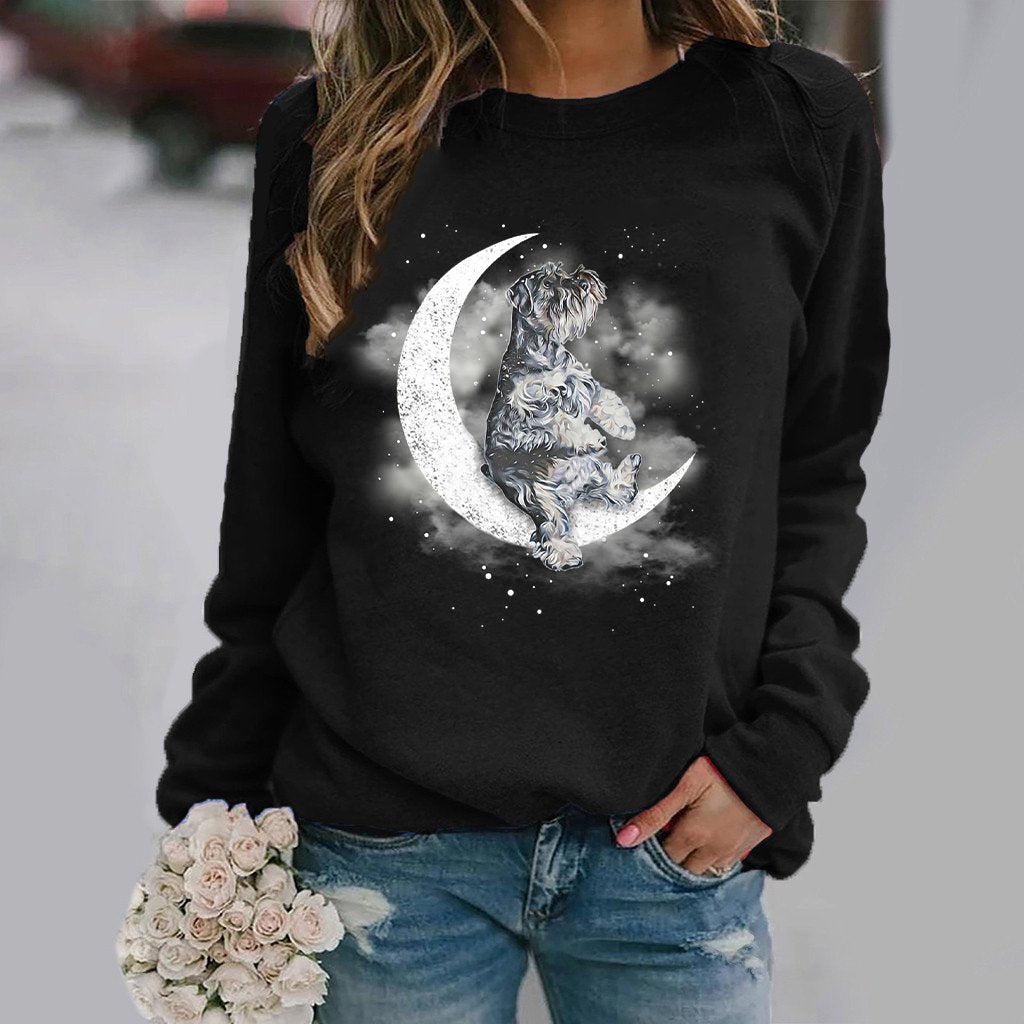 Schnauzer -Sit On The Moon- Premium Sweatshirt