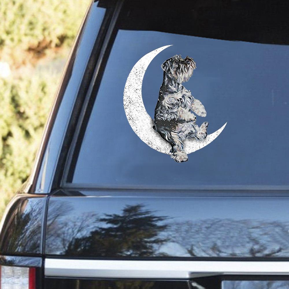 Schnauzer-Sit On The Moon Decal