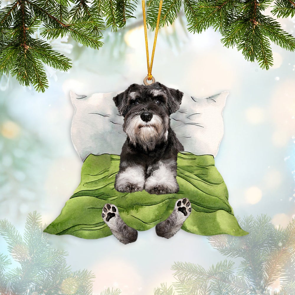 Schnauzer-Sleep time Two Sides Ornament