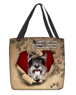 Schnauzer-Torn Cloth Tote Bag