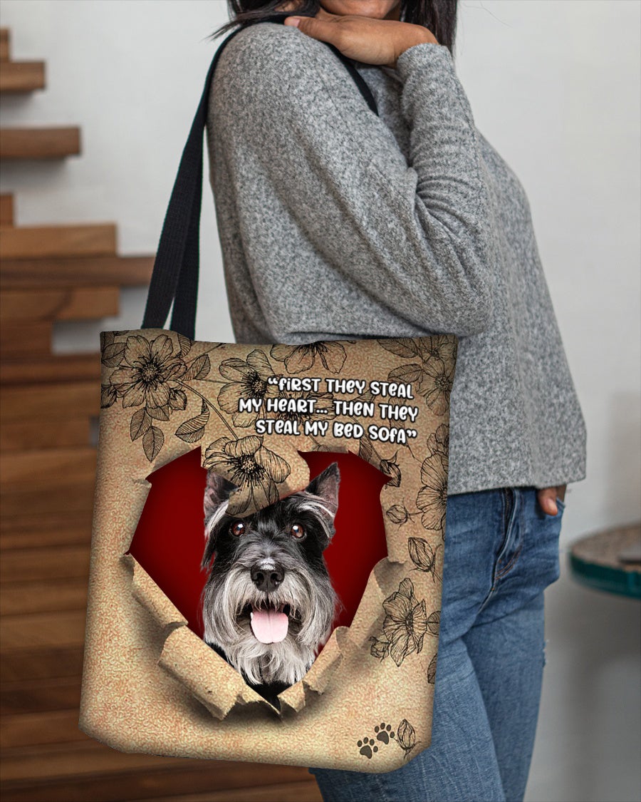 Schnauzer-Torn Cloth Tote Bag