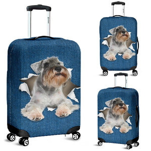 Schnauzer-Torn Paper Luggage Covers