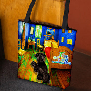 Schnauzer in the bedroom 2 -Cloth Tote Bag