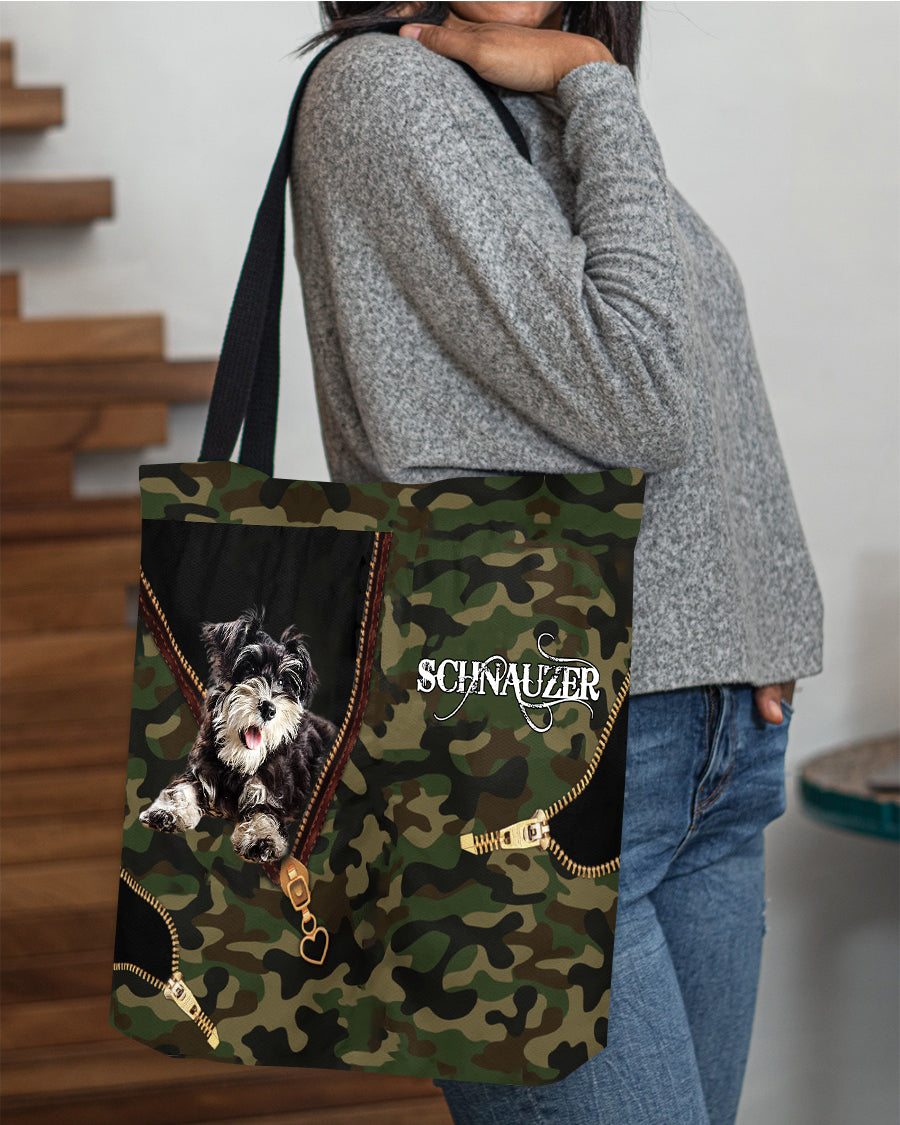 Schnauzer Camo Cloth Tote Bag