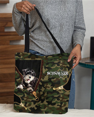 Schnauzer Camo Cloth Tote Bag