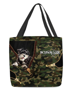 Schnauzer Camo Cloth Tote Bag