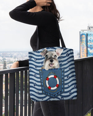 Schnauzer On Board-Cloth Tote Bag