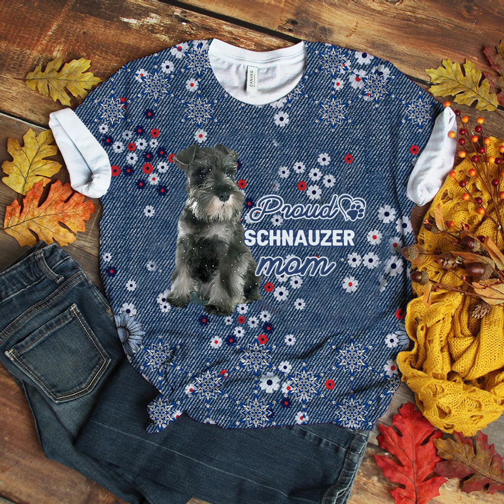 Schnauzer (2) Pround Mom T-shirt