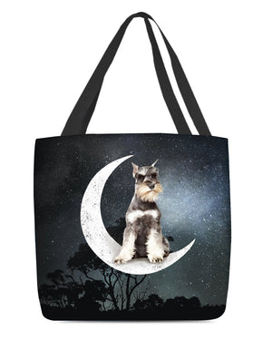 Schnauzer (3)-Sit On The Moon-Cloth Tote Bag