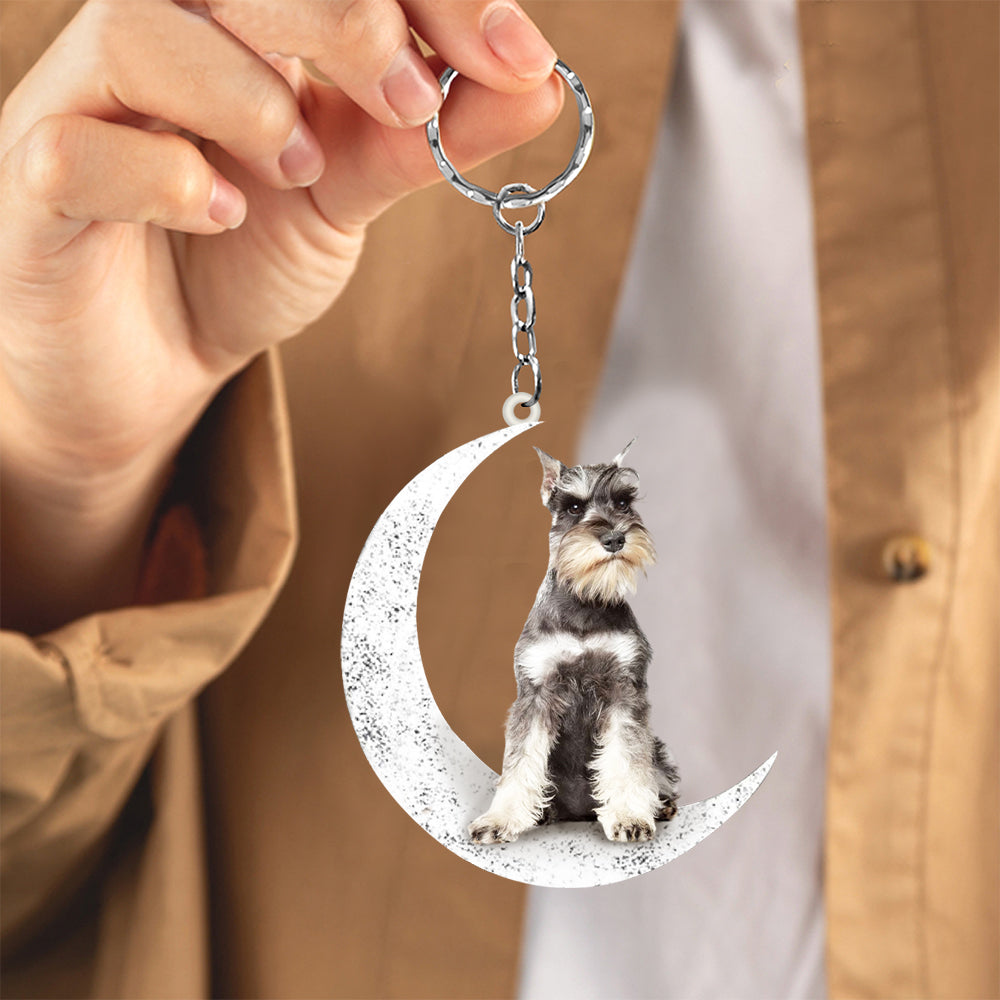 Schnauzer (3)-Sit On The Moon Keychain