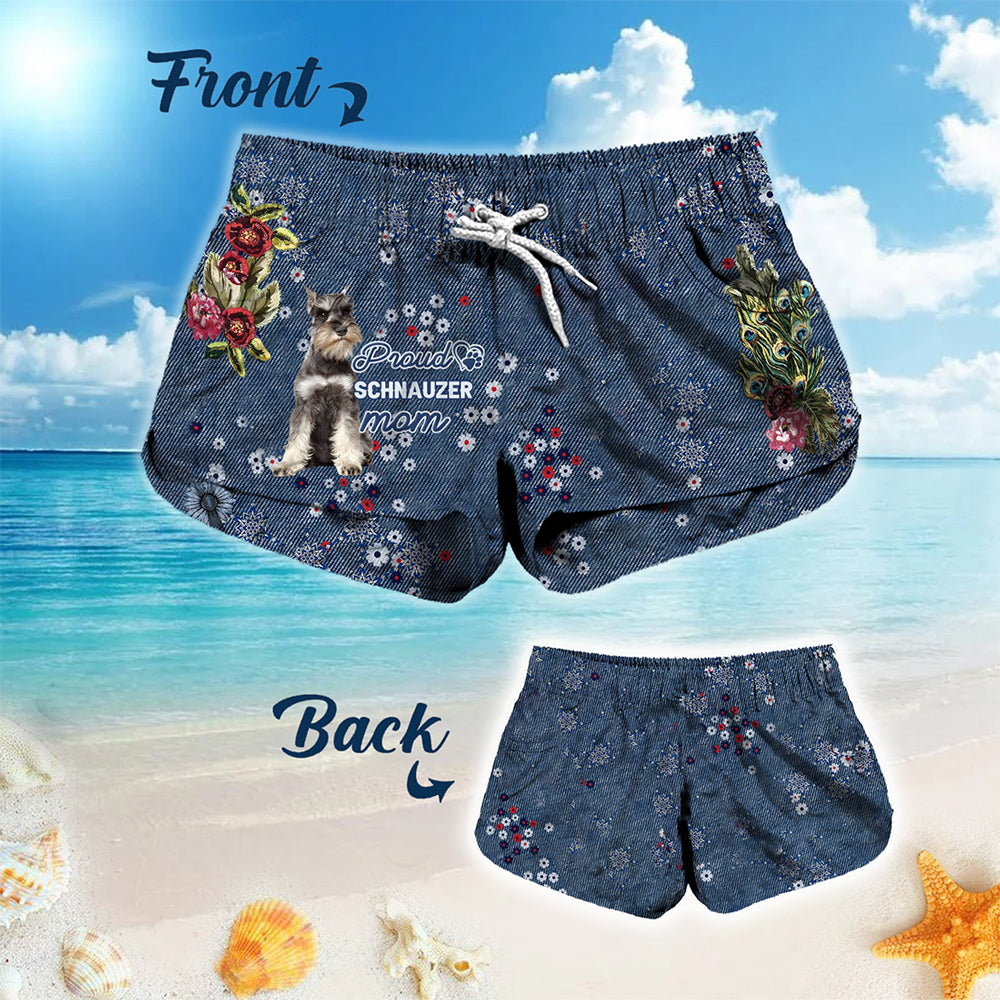 Schnauzer Pround Mom-Women Hawaii Beach Shorts