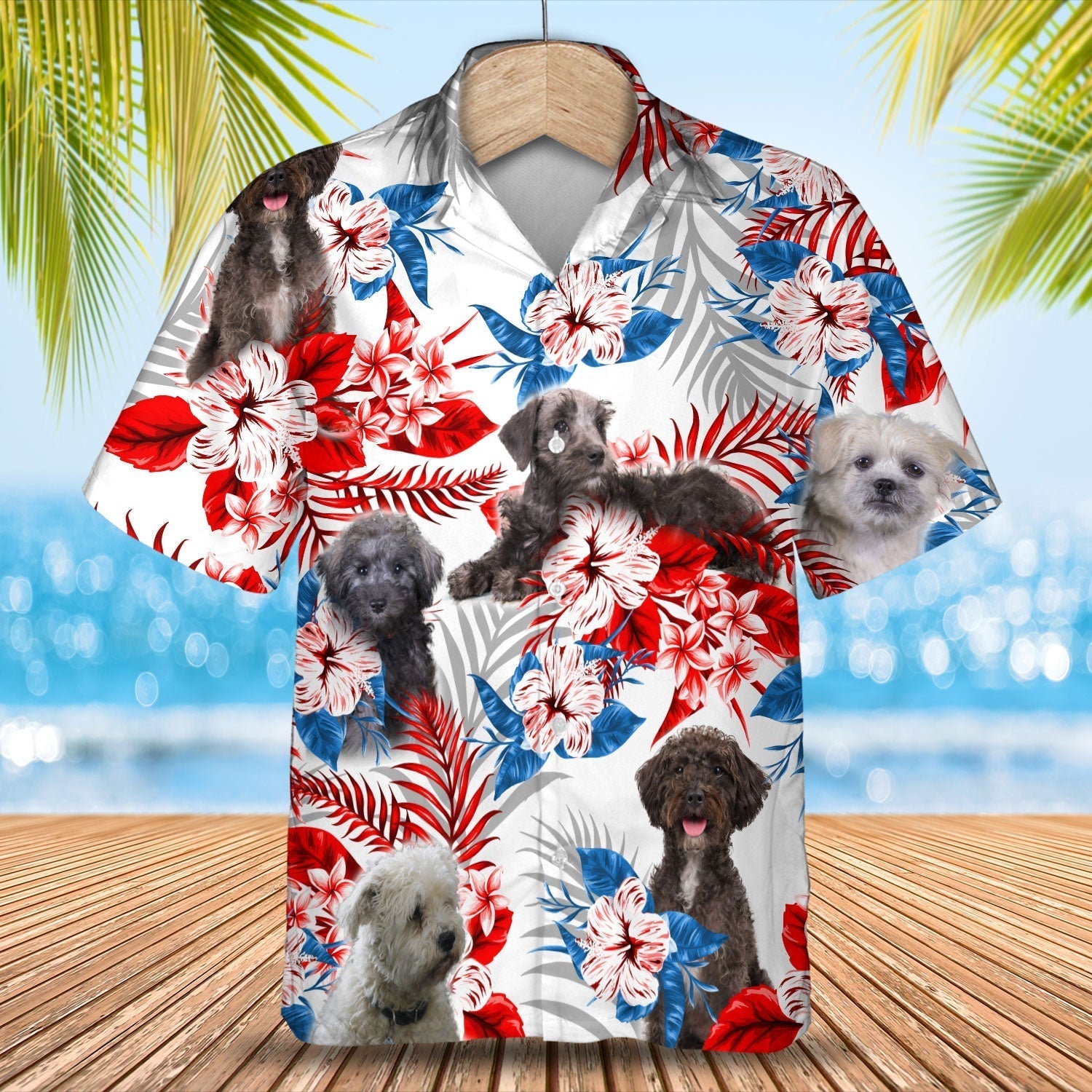 Schnoodle American Flag Hawaiian Shirt