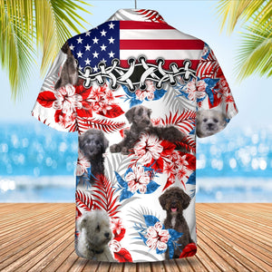 Schnoodle American Flag Hawaiian Shirt