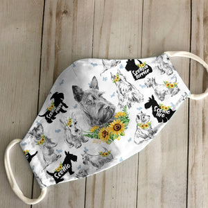 Scottish Terrier Sunflower EZ07 2406 Face Mask