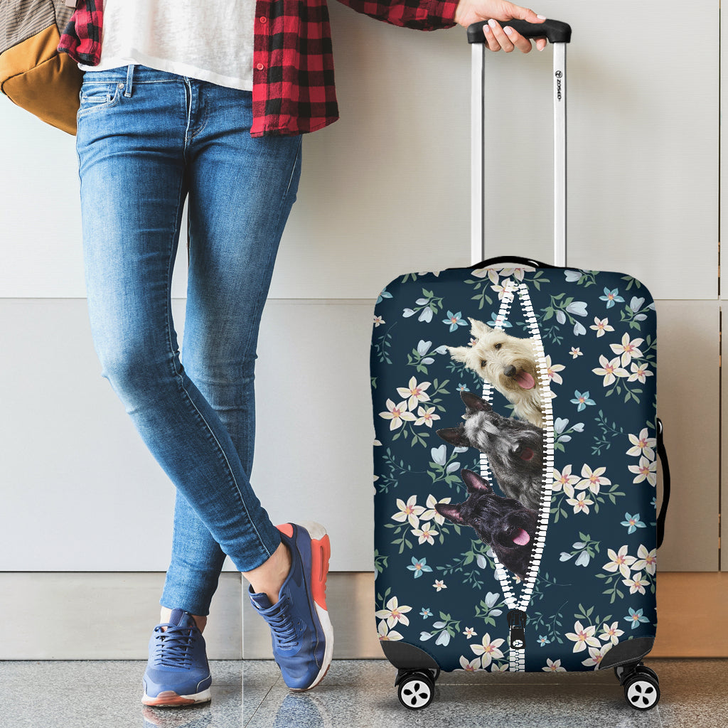 Scottish Terrier-Flowers-Luggage covers