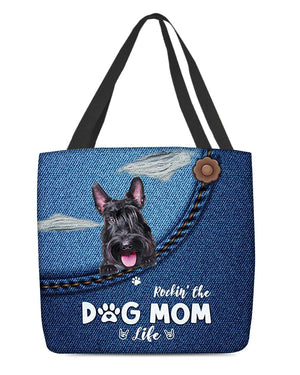 Scottish Terrier-Dog Mom Life-Cloth Tote Bag