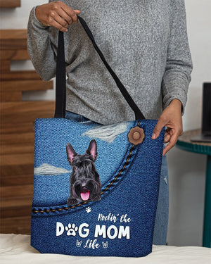 Scottish Terrier-Dog Mom Life-Cloth Tote Bag