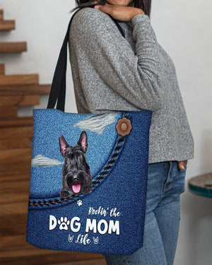 Scottish Terrier-Dog Mom Life-Cloth Tote Bag