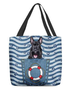 Scottish Terrier On Board-Cloth Tote Bag