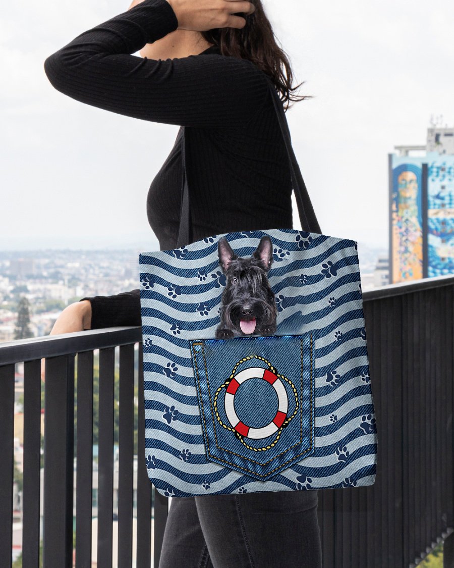 Scottish Terrier On Board-Cloth Tote Bag