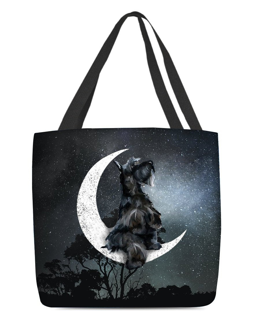 Scottish terrier-Sit On The Moon-Cloth Tote Bag