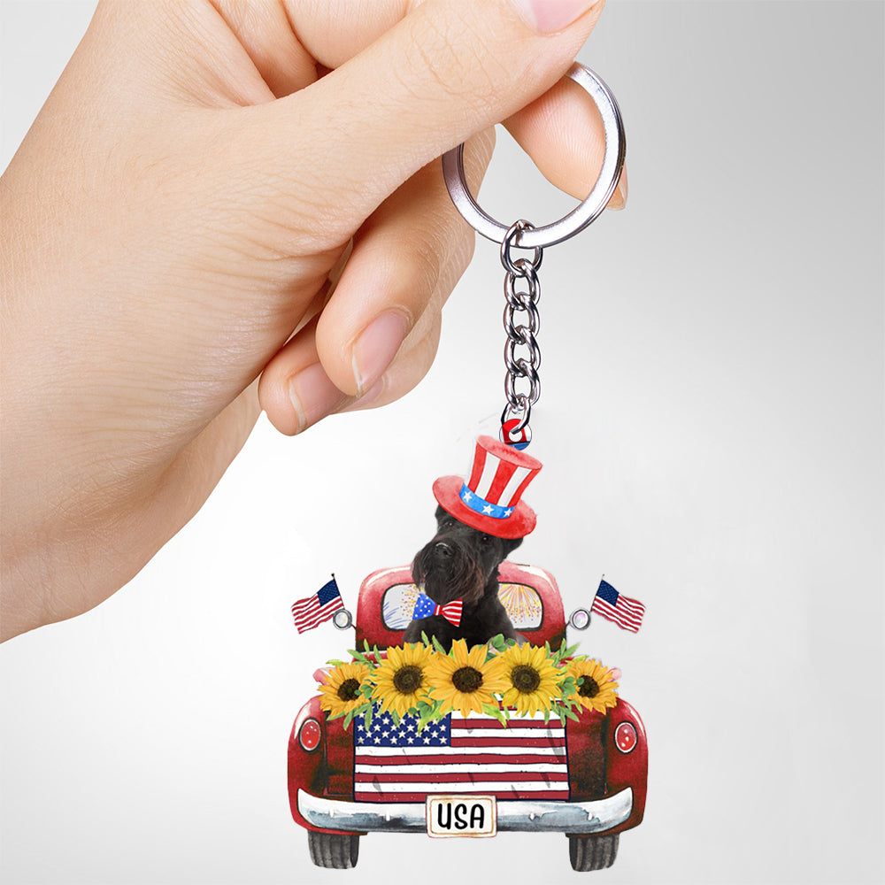 Scottish terrier-USA Truck Flat Acrylic Keychain