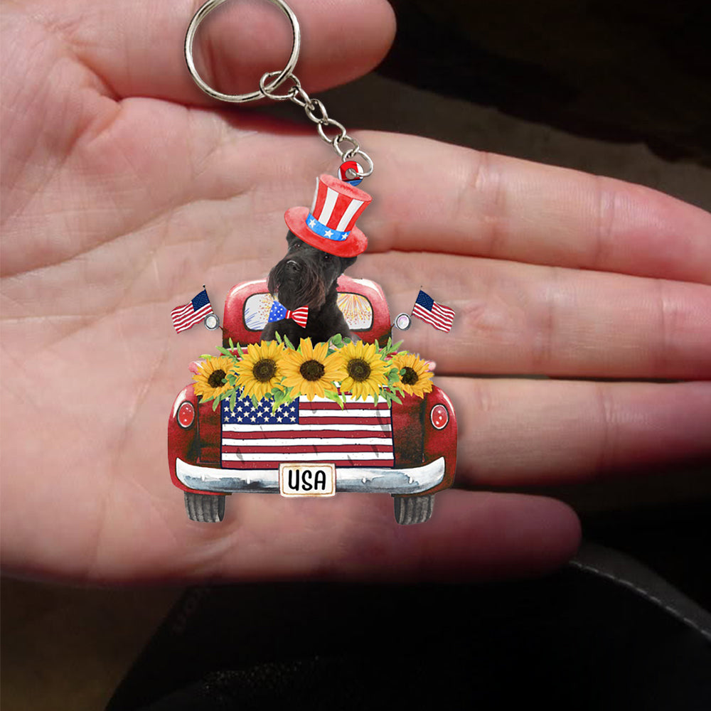 Scottish terrier-USA Truck Flat Acrylic Keychain