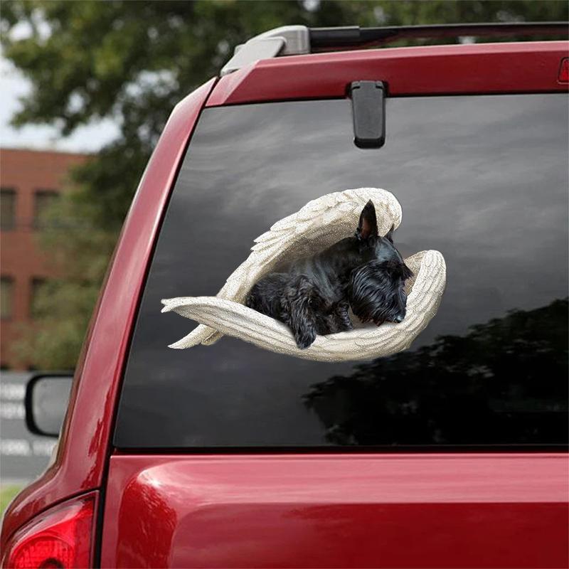 Scottish terrier-sleeping angel CAR STICKER