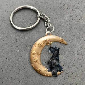 Scottish terrier-Dog & Moon Flat Acrylic Keychain