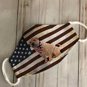 Shar pei American Flag EZ03 1105 Face Mask
