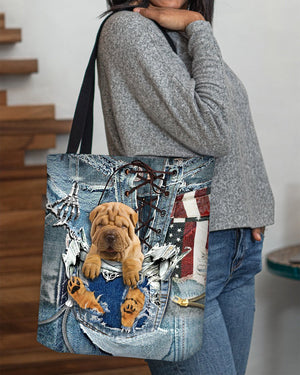 Shar Pei-Ripped Jeans-Cloth Tote Bag