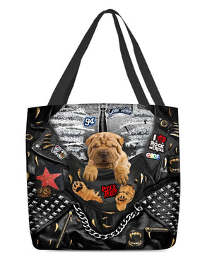 Shar Pei-Rock Dog-Cloth Tote Bag