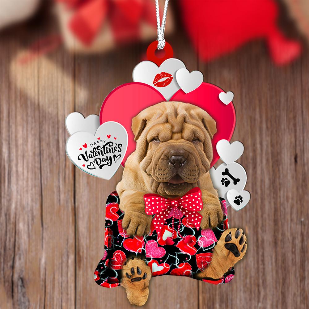 Shar Pei Valentine's Day Sleeping Bag-Two Sides Ornament