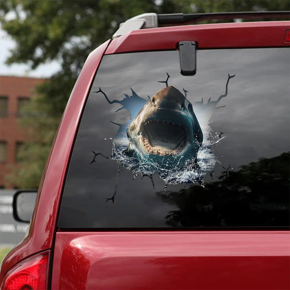 Shark Crack Car Sticker, Toilet Sticker, Fridge Sticker 22