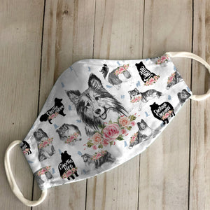 Sheltie Floral Vintage EZ07 1906 Face Mask