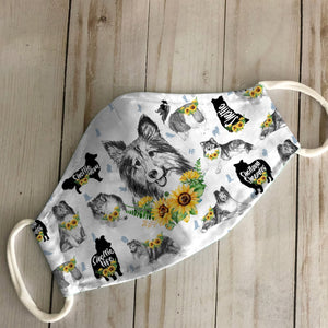Sheltie Sunflower EZ07 1906 Face Mask