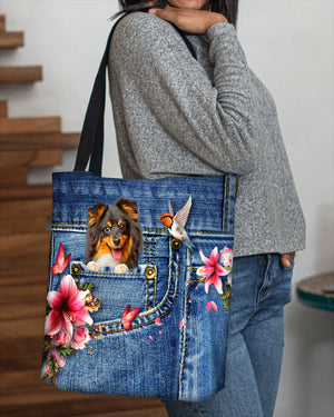 Sheltie-Lily Cloth Tote Bag